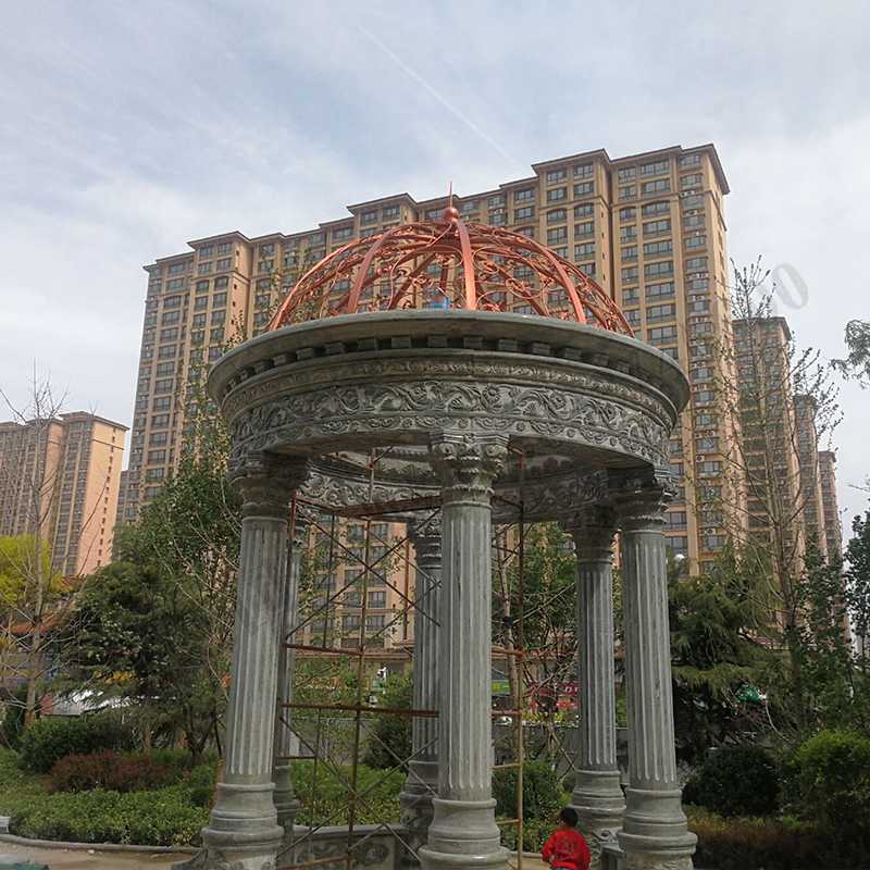 歐式景觀亭子，小區石雕涼亭，大理石石材亭子