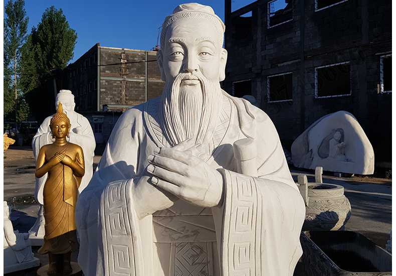石雕孔子像，大理石孔子像，漢白玉孔子像