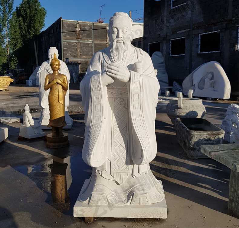 石雕孔子像，大理石孔子像，校園孔子雕像
