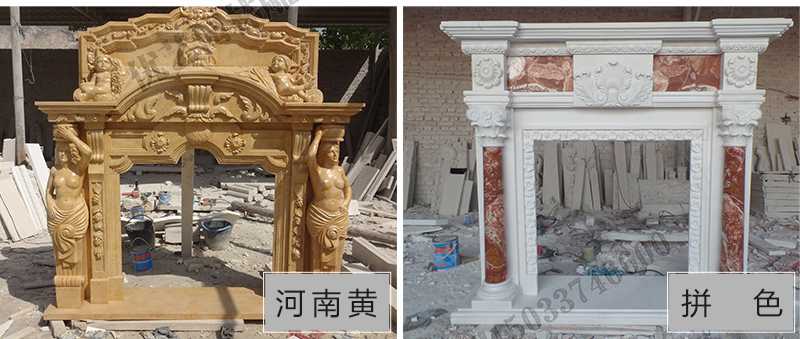 石雕壁爐架款式，定制石雕壁爐架，石雕壁爐架廠家