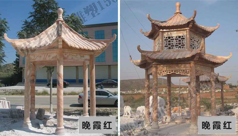 中式大理石涼亭，石雕涼亭廠家，石雕景觀涼亭定制