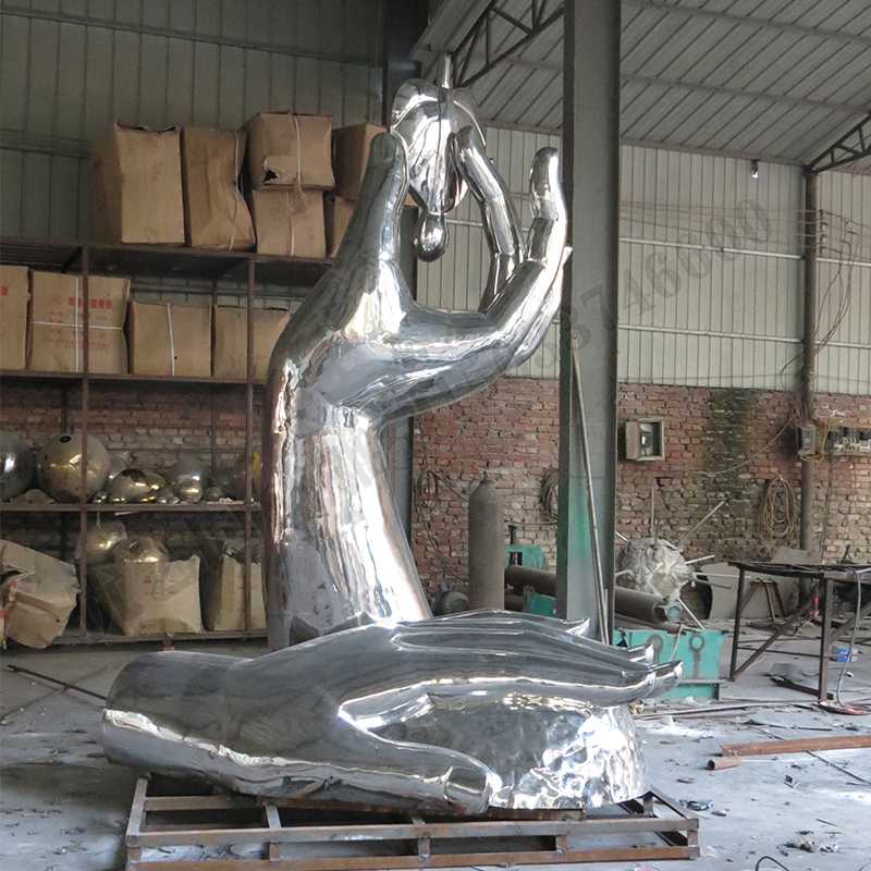 環(huán)保不銹鋼雕塑，不銹鋼水滴雕塑，環(huán)保主題景觀雕塑